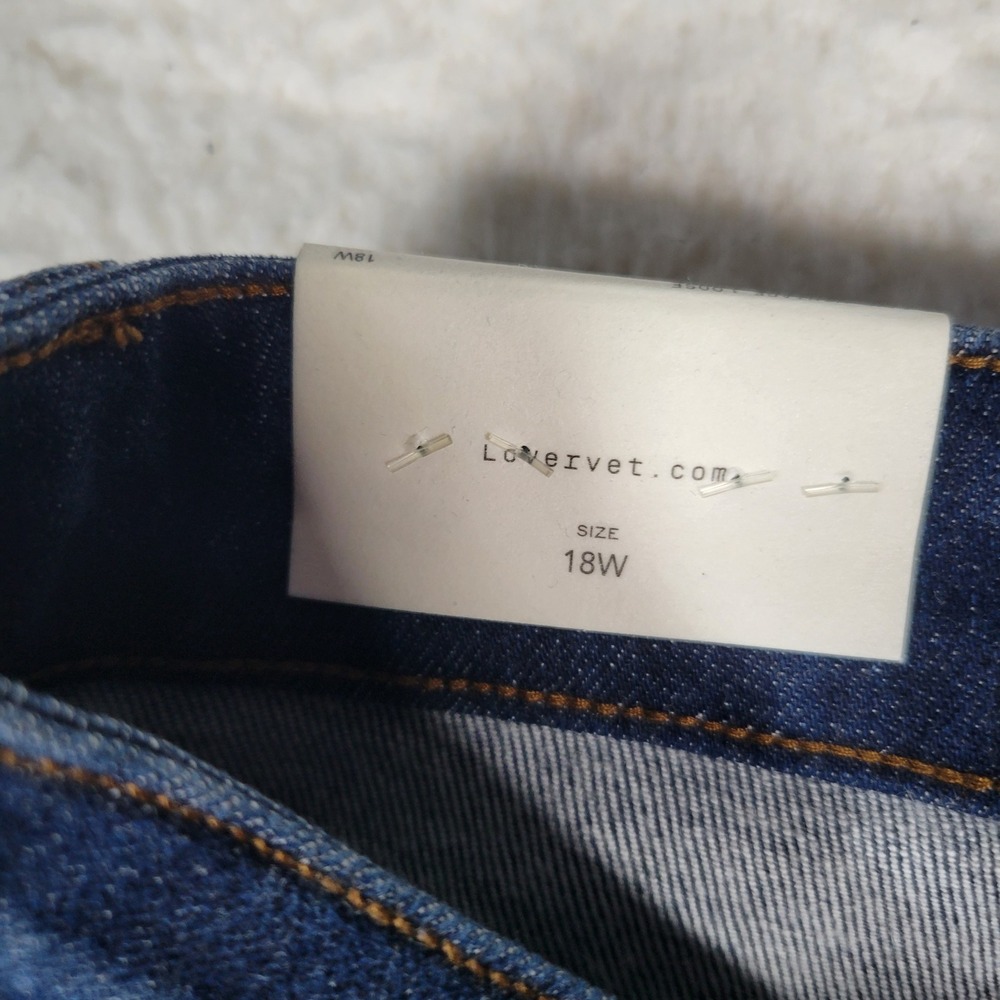 Lovervet Vervet Jean‎ Women 36x36(Actual 36x34Dark Indigo Wide Leg Tummy Control - Picture 14 of 16